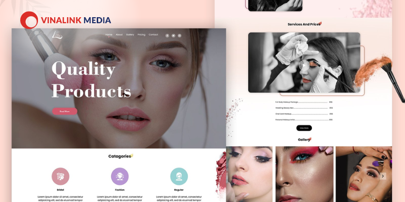 Mẫu Website Mỹ phẩm, làm đẹp chuyên nghiệp